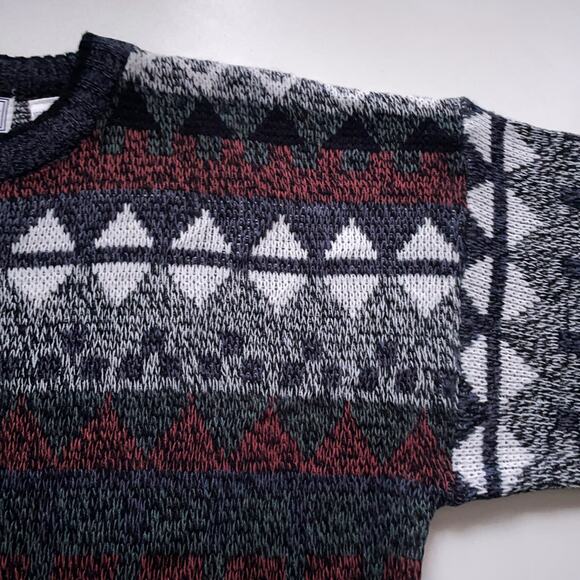 Grandpacore 90s Grunge Sweater Cabincore Indie Dark Academia Aztec Oversized XL - Picture 4 of 10